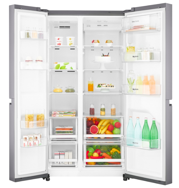 LG GCB247SLUV.APZQESA, 626L Platinum Silver Side by Side Refrigerator